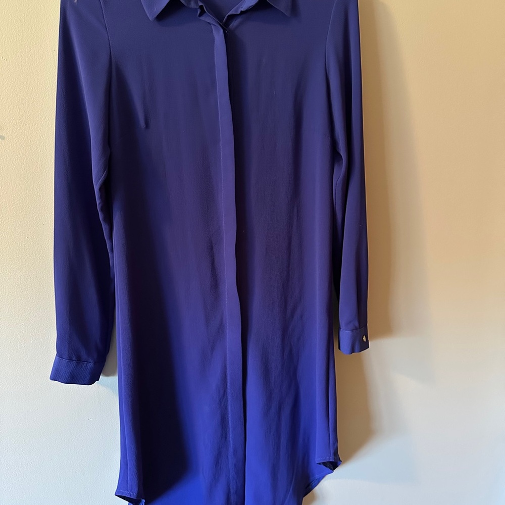 Elegant Blue Long Sleeve Blouse